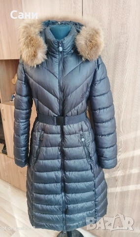 Дълго зимно яке с естествен пух, снимка 8 - Палта, манта - 38497955