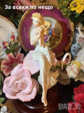 Franklin Mint Sculpture Figurine “Lady Rose” художник Jegou изработена през 1988 Код P2169, снимка 4 - Антикварни и старинни предмети - 54168083