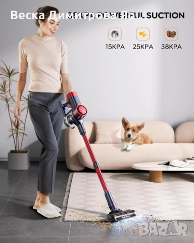 1 бр. Безжична прахосмукачка Cordless Vacum Cleaner Buture VC50 Red, снимка 7 - Прахосмукачки - 52052342