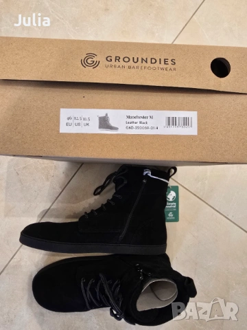 Ботуши Groundies Manchester M Leather Black нови (EU 46), снимка 7 - Мъжки ботуши - 54246377
