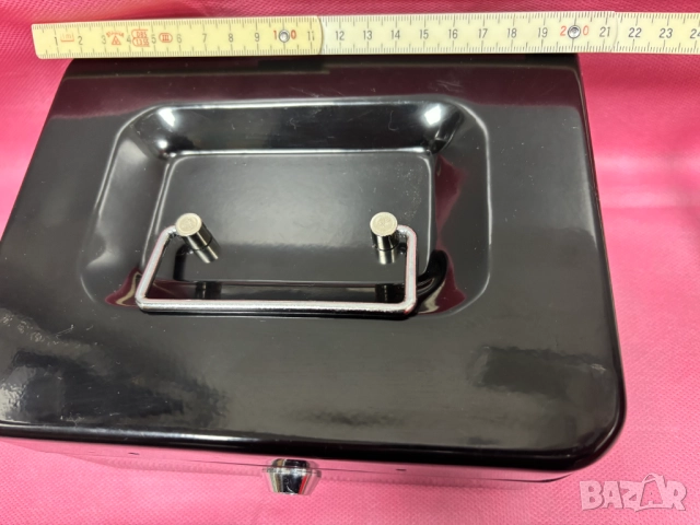 Преносима метална кутия за пари и ценности 200х160х90 мм, Черна, снимка 6 - Кутии за съхранение - 52594366