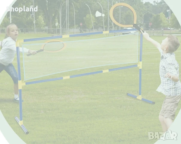 4 в 1 Детски спортен комплект с мрежа – бадминтон, тенис, фризби и Catch Ball, снимка 5 - Други - 51230727