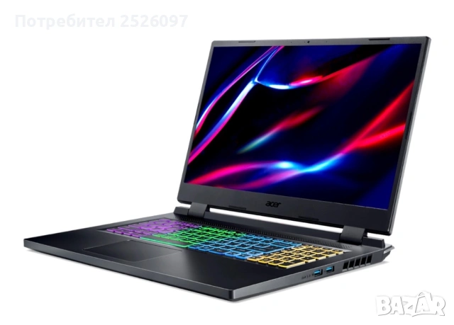 Acer Nito 5/17.3” 144Hz/i7-12650H 24MB/RTX 4060 8GB/1TB/16GB DDR5, снимка 2 - Лаптопи за игри - 53666368