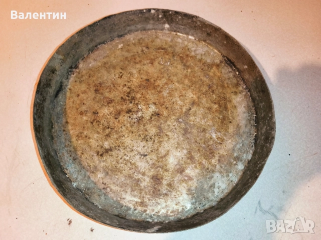 Стара бакърена тава с ПЕЧАТ, снимка 2 - Антикварни и старинни предмети - 52540116