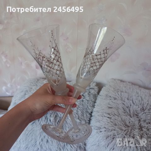 сватбени чаши. нови., снимка 3 - Сватбени аксесоари - 46418141