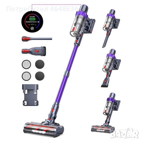 Безжична прахосмукачка BUTURE VC70 – нова, с гаранция, 33KPA, LED