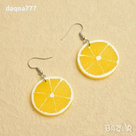 Дамски сладки нови обеци Лимони, снимка 2 - Обеци - 50968714