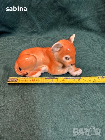 Статуетка „Лъвче лежащо“ (Львенок лежащий). ЛФЗ „Ломоносов“, снимка 3 - Статуетки - 52999059