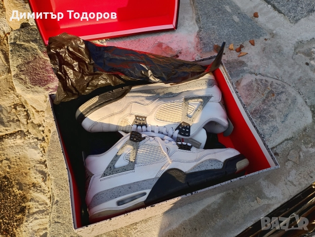Jordan 4 retro OG white cement, снимка 8 - Маратонки - 52771859