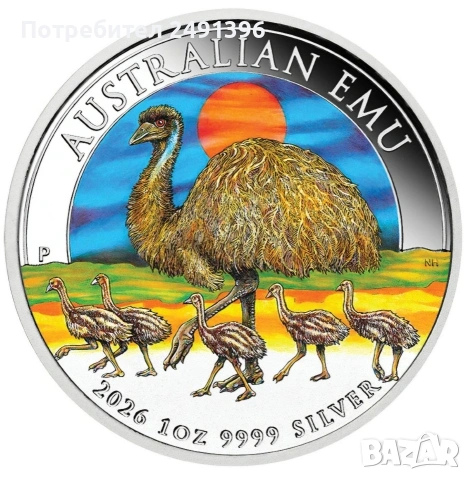 1 oz, Сребро, Австралийско Ему, 2026
