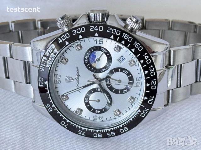 $299 MSRP Мъжки часовник POEDAGAR – кварцов, хронограф, водоустойчив луксозен, снимка 5 - Мъжки - 25986455