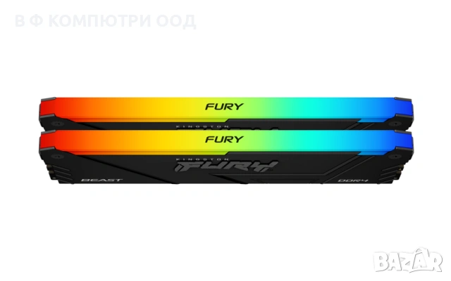 Памет Kingston FURY Beast Black RGB 16GB(2x8GB) DDR4 3200MHz CL16, снимка 4 - RAM памет - 53139702