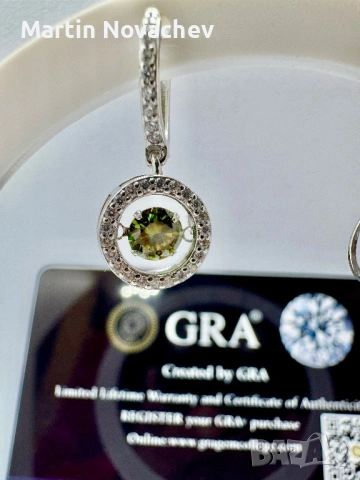 Сребърни обеци с мойсанит (Диамант) 0.5 карата, снимка 3 - Обеци - 54062736