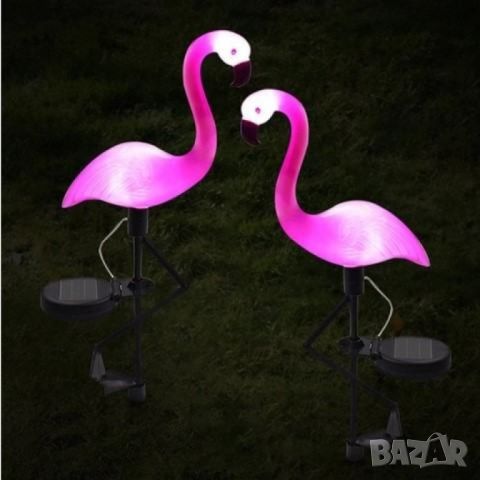 Декоративна соларна лампа във формата на фламинго, снимка 4 - Външни лампи - 46442788