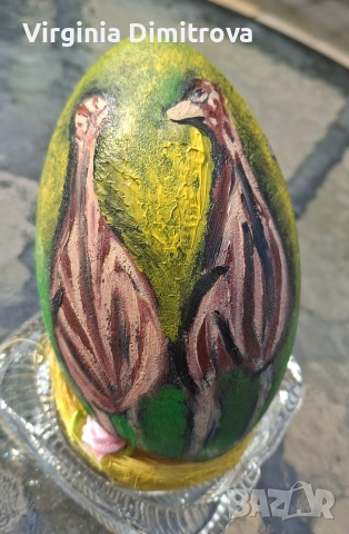 Рисувани яйца от Ему ибукет от паунови пера, снимка 6 - Декорация за дома - 54091195