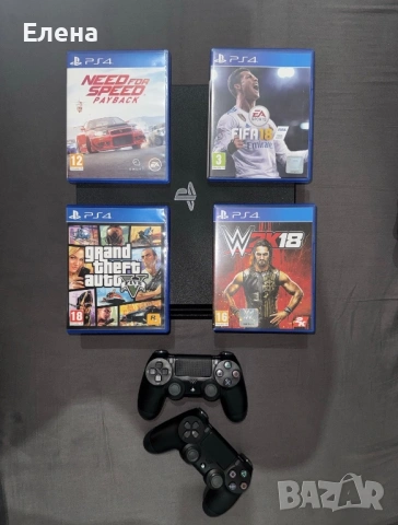 PlayStation 4 Pro (PS4 Pro) – като нов, с 2 джойстика + 4 игри, снимка 4 - Настолни игри - 54275723