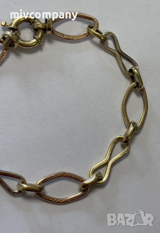 Златна гривна 4.42гр.до 19,5см, снимка 2 - Гривни - 50552264