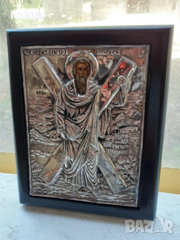 Голяма сребърна икона със сертификат, снимка 7 - Антикварни и старинни предмети - 51498369