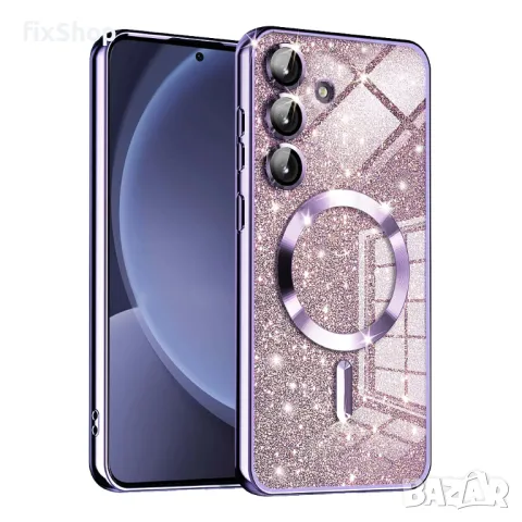 Калъф fixGuard - Luxury Glitter MagSafe - Samsung Galaxy S25 Plus - Light Purple, снимка 1 - Калъфи, кейсове - 48670444