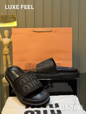 MIU MIU ✨Дамски Чехли , снимка 5 - Чехли - 54282460