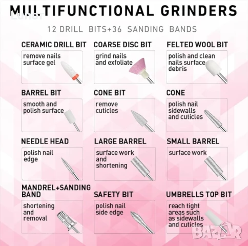 Професионална пила за нокти, снимка 8 - Педикюр и маникюр - 51074746