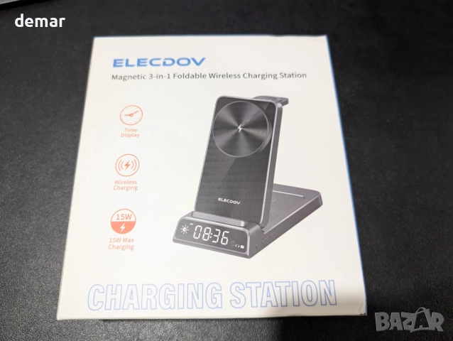 Магнитно безжично зарядно за Samsung, 3 в 1 Mag Safe, снимка 9 - Безжични зарядни - 51690351