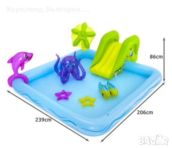 Детска водна игра за двор надуваем аквапарк с пързалка с летен детски кът, снимка 5 - Басейни и аксесоари - 54299827