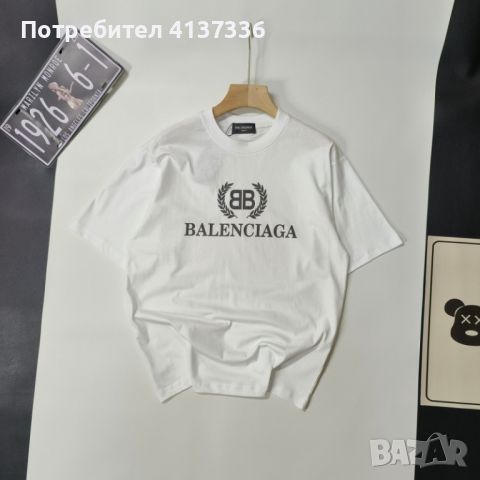 Бяла тениска Balenciaga , t shirt balenciaga, снимка 7 - Тениски - 46385677