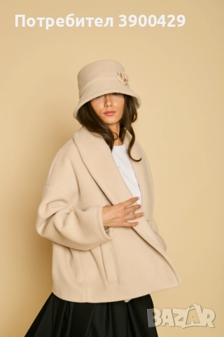 Дамско Вълнено Късо Палто Gabriel coat - Екрю