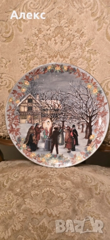 Wedgewood– Голяма Коледна чиния, "Дванадесета нощ", снимка 2 - Чинии - 52268376
