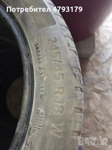 Продавам комплект 4 гуми 245/45 R 18 Contenetal, снимка 3 - Гуми и джанти - 54158782