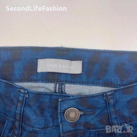 Дамски тесни панталони Samsoe & Samsoe Debra в синьо с леопардов принт размер S, снимка 2 - Панталони - 53244555