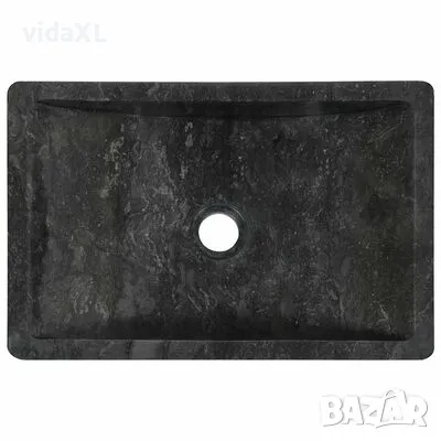 vidaXL Мивка, 45x30x12 см, мрамор, черен гланц（SKU:142772）, снимка 2 - Мивки - 48910192