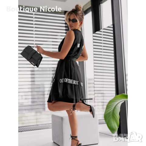 Черна рокля с колан  , снимка 2 - Рокли - 53707922