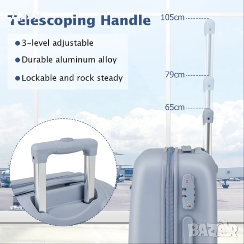 Твърд куфар с колелца COSTWAY, снимка 6 - Куфари - 53283926