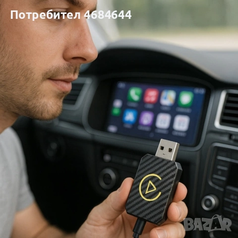 Безжичен адаптер за CarPlay и Android Auto – Plug & Play, Bluetooth 5.0, двулентов Wi-Fi 2.4/5GHz, снимка 2 - Аксесоари и консумативи - 53159376