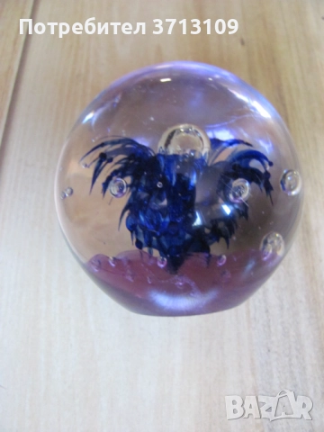 Кристална тежест за бюро, преспапие , Бавария, снимка 4 - Декорация за дома - 51644007