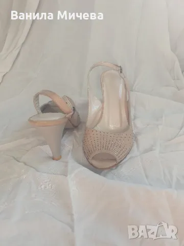 Официални  отворени обувки от естествен велур , снимка 3 - Дамски обувки на ток - 50063149