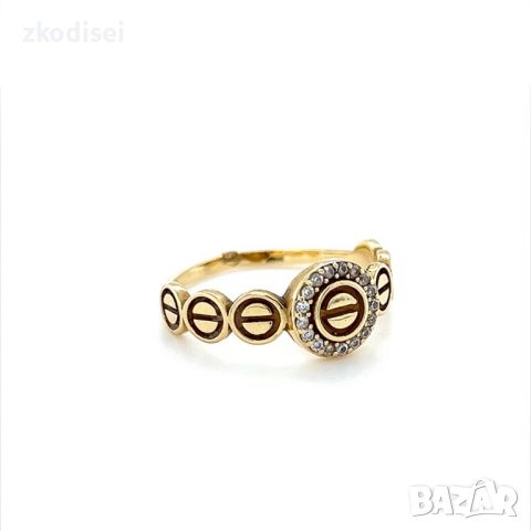 Златен дамски пръстен 2,06гр. размер:56 14кр. проба:585 модел:23558-1, снимка 3 - Пръстени - 45408240