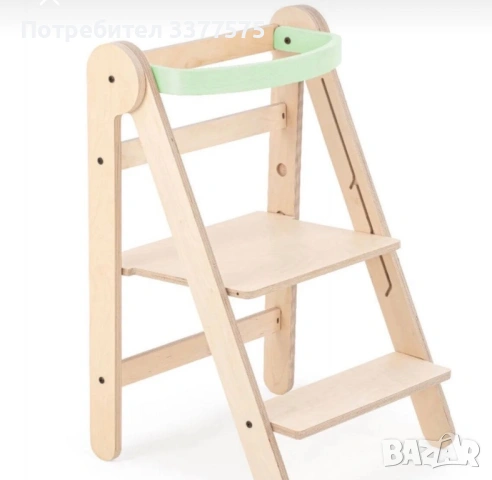 Дървен стол Монтесори стълба кула сгъваема