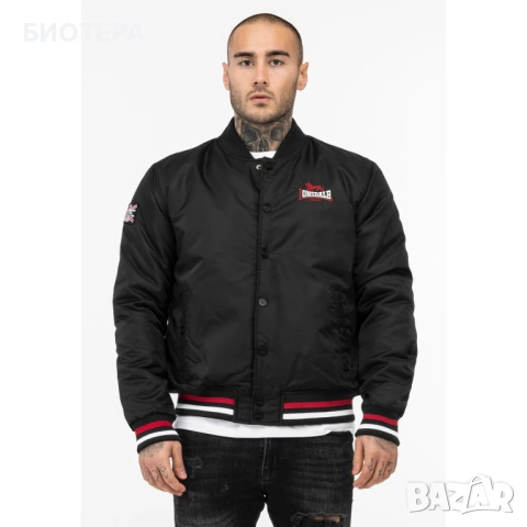 Оригинално мъжко яке LONSDALE бомбър XL – черно, ново,, снимка 2 - Якета - 39798794