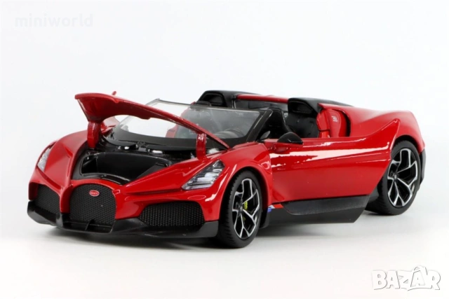 Bugatti W16 Mistral Cabriolet - мащаб 1:24 на Welly моделът е нов в кутия, снимка 3 - Колекции - 54279855