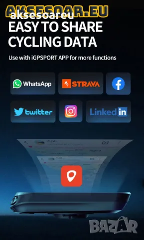 Безжичен водоустойчив скоростомер GPS компютър километраж и навигация за велосипед IGPSPORT за колел, снимка 14 - Части за велосипеди - 46919077