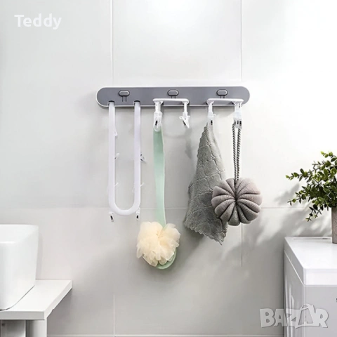 Самозалепваща се сгъваема стойка за сушене на дрехи с 24 щипки – компактно решение , снимка 9 - Други стоки за дома - 53014931