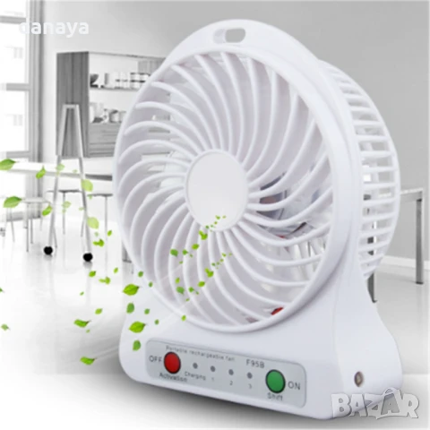 868 Преносим мини вентилатор с USB зареждане вентилатор за бюро стая компютър, снимка 3 - Други - 50645029