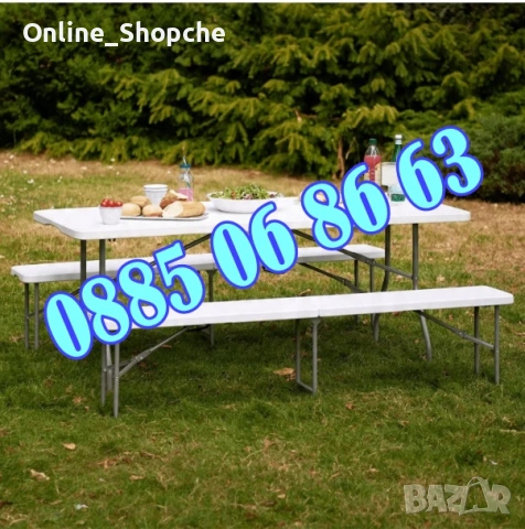 Сгъваема пейка за кетъринг 180 cм за 4 човека, снимка 4 - Градински мебели, декорация  - 53710540