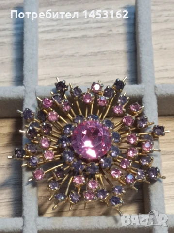 Старинна австрийска брошка с кристали , снимка 2 - Други - 51313608