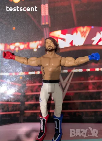 Екшън фигура WWE AJ Styles Ей Джей Стайлс Mattel Basic Figure играчка white, снимка 11 - Фигурки - 48438543