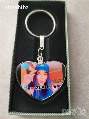 Ключодържател сърце с ваша снимка и послание двустранене, снимка 2 - Други - 53067560