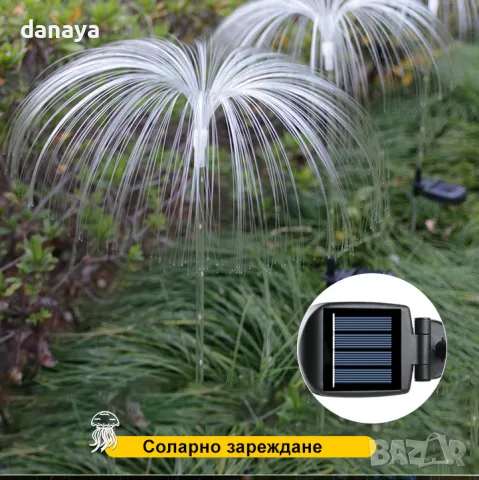 5770 Градинска соларна лампа Медуза, 70 см, снимка 5 - Градински мебели, декорация  - 49321261